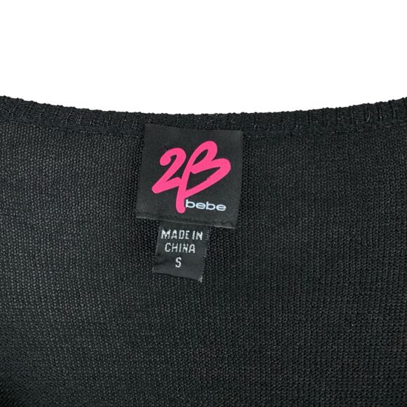 2B Bebe Sequin Sweater Black Long Sleeves Whimsigoth Goth Women's S - Picture 4 of 6